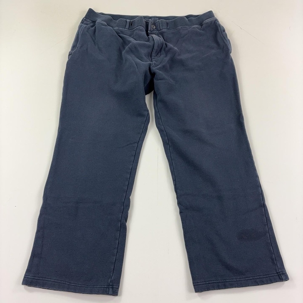 Duluth Trading Co Sweatpants Mens XL Blue Knit Elastic Waist Button Pockets